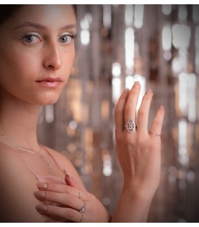 Sortija Lanzadera oro blanco 18k