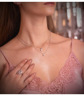 Colgante Diamante Nordlys 0.500 ct Oro blanco, Collares diamantes mujer.