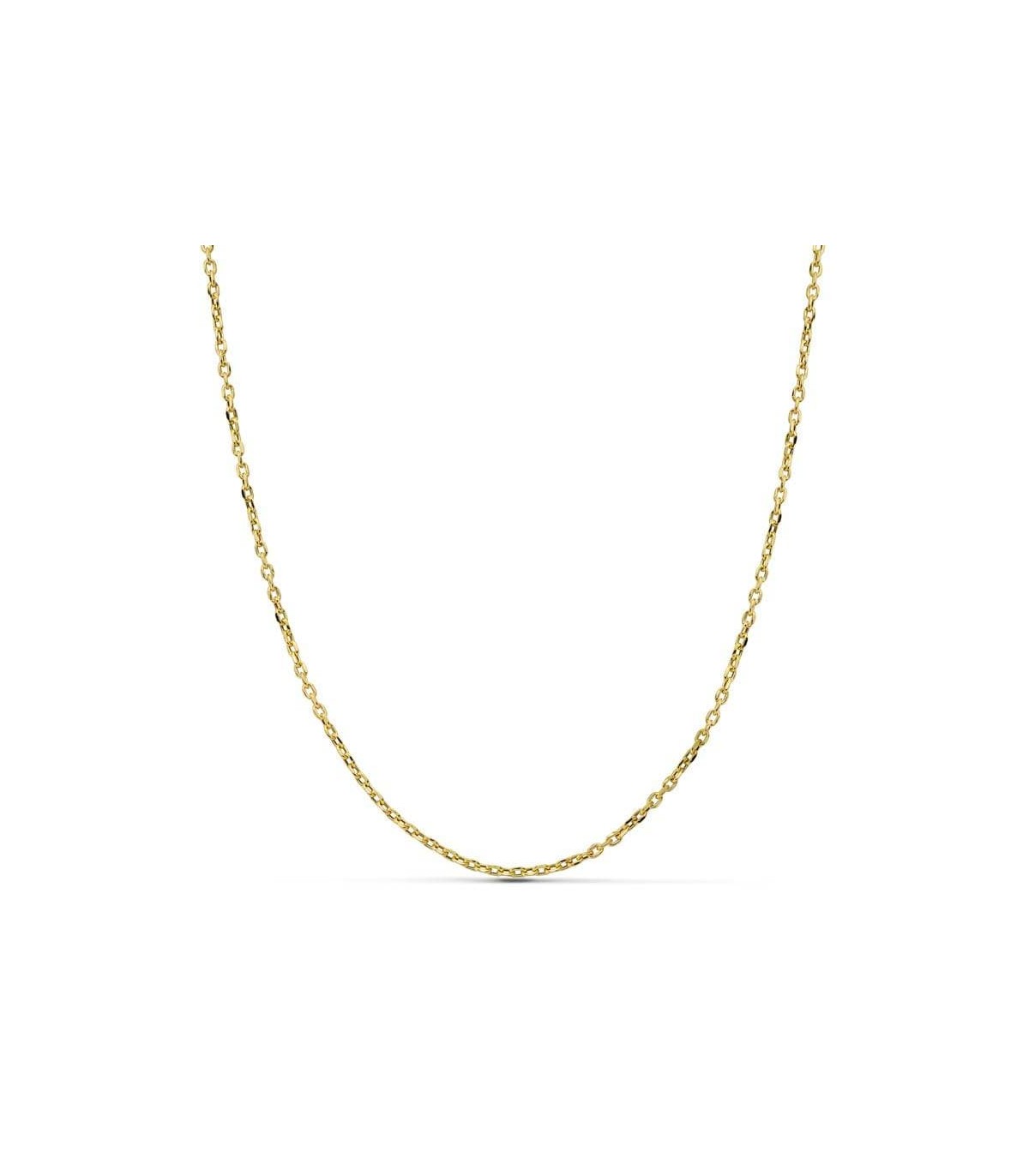 Cadena de oro, modelo Forzada 1.5 mm 18 Ktes 40cm, ideal para gargantilla mujer y niños.