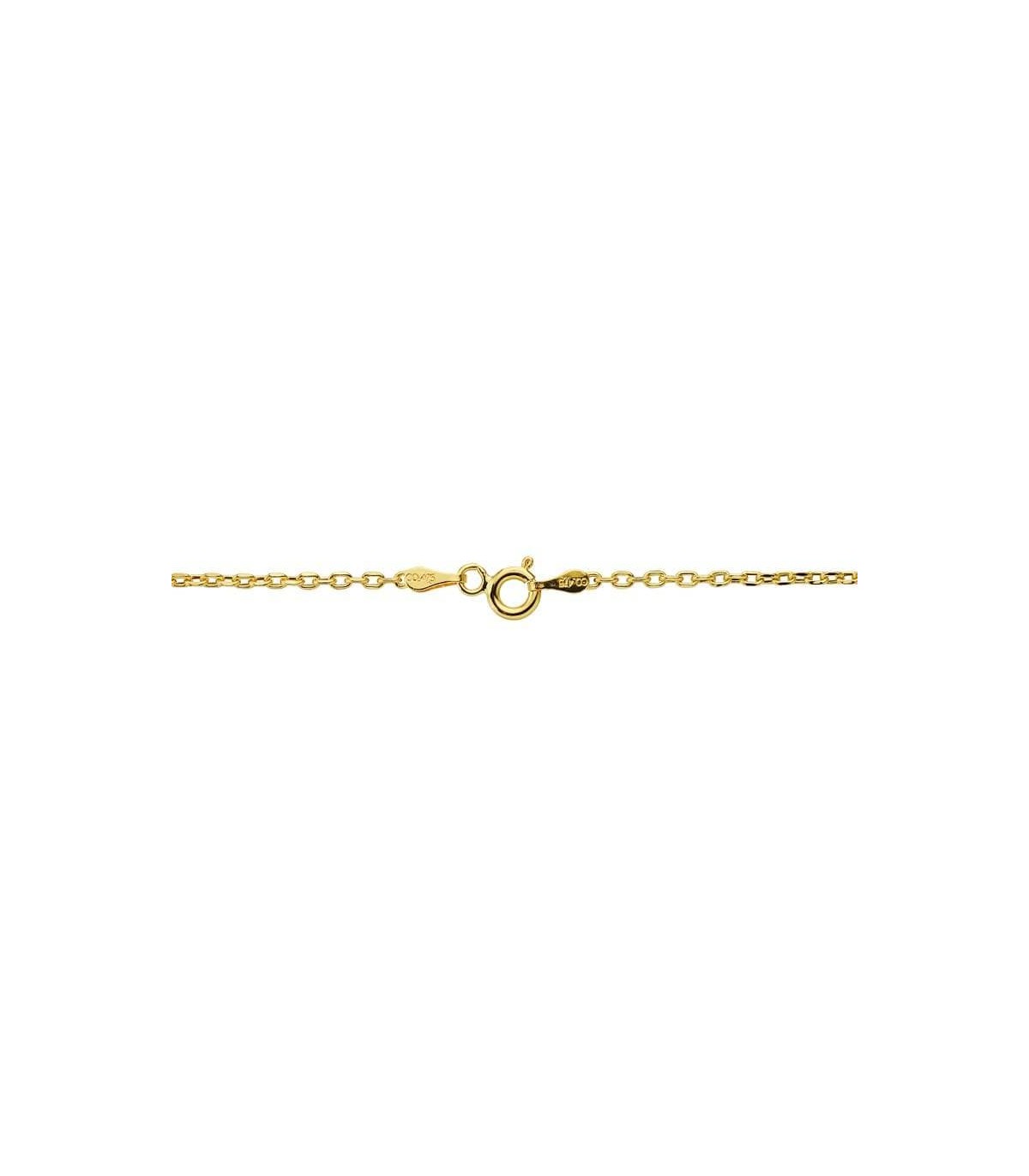 Chaîne en or jaune, maille Forçat 1.5 mm 18 K 40 m, idéal pour collier baptême et femme