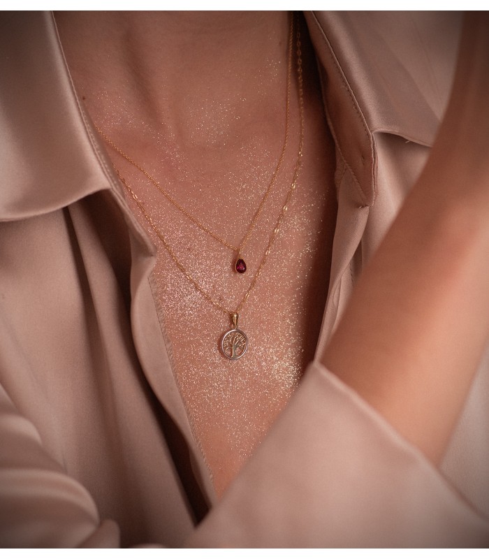 Pendentif femme arbre de vie Or BI 18K 12 mm