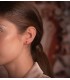 Boucles d'oreilles en or 18 750/1000, modèle Secret avec pierre poire rouge - clous d'oreilles, bijoux pour femme
