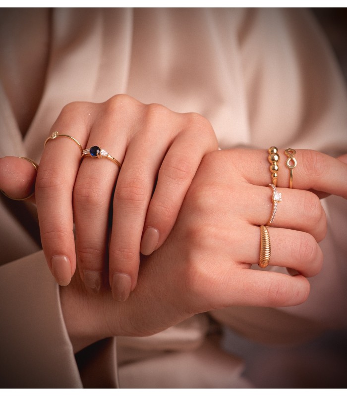 Saphir Ring mit Diamanten 750 Gelbgold P30188-2OAZA | Aura