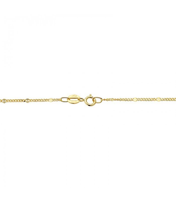 Cadenas de oro para mujer y gargantillas - Modelo barbada Diamantada 1.5 mm 18 Ktes 40 cm
