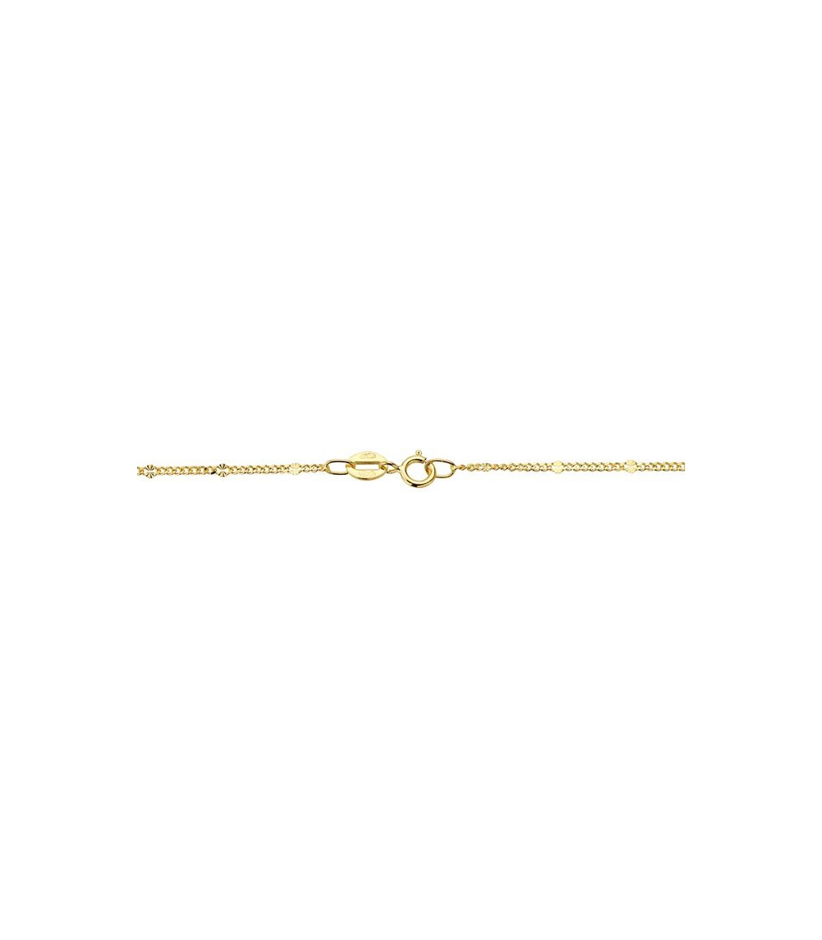 Cadenas de oro para mujer y gargantillas - Modelo barbada Diamantada 1.5 mm 18 Ktes 40 cm