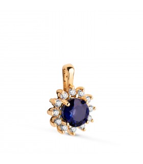 Anhänger Saphir & Diamant 750 Gelbgold P30180-5OBZA