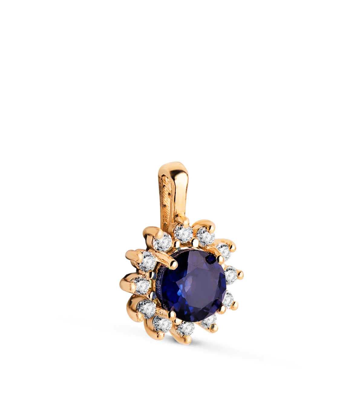 Pendentif saphir et diamants - Idril Or jaune 18 carats, colliers diamants pour femme.