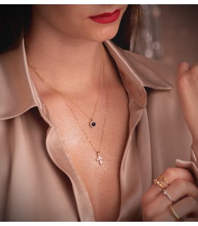 Anhänger Saphir & Diamant 750 Gelbgold P30180-5OBZA