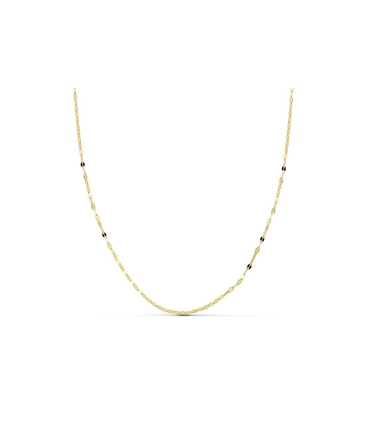 Cadenas de oro para mujer y gargantillas - Modelo forzada Martillada 1 mm 18 Ktes 40 cm