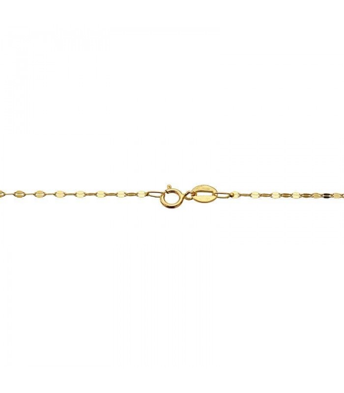 Collier chaîne Martelée 1 mm 40 cm en or jaune 750 - Maille diamantée pour femme, Alda bijoux.