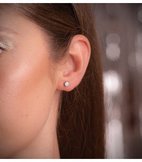 Boucles d'oreilles en diamant et or blanc 18 carats pour femme, puces d'oreilles Nordlys 1,0 ct