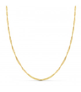 Cadena de oro 18 kilates, modelo Singapur 1.7 mm x 50 cm, cadenita entrelazada | Cadenas mujer online