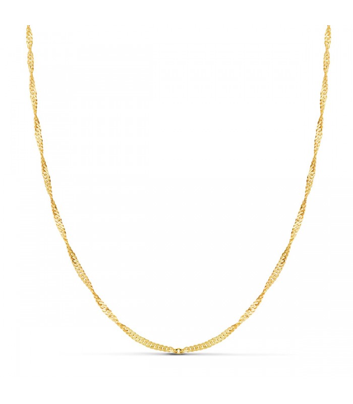 Chaîne en or 18 carats, modèle Singapour 1,7 mm x 50 cm, maille torsadée | Chaînes femme en ligne