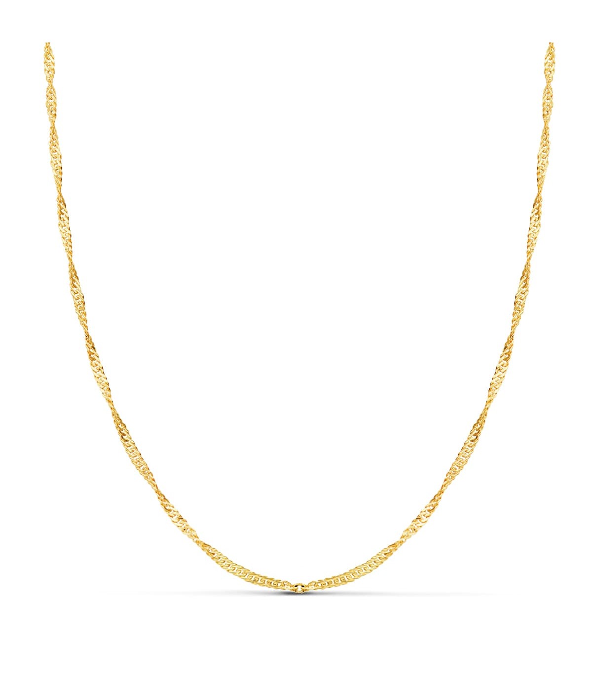 Chaîne en or 18 carats, modèle Singapour 1,7 mm x 50 cm, maille torsadée | Chaînes femme en ligne