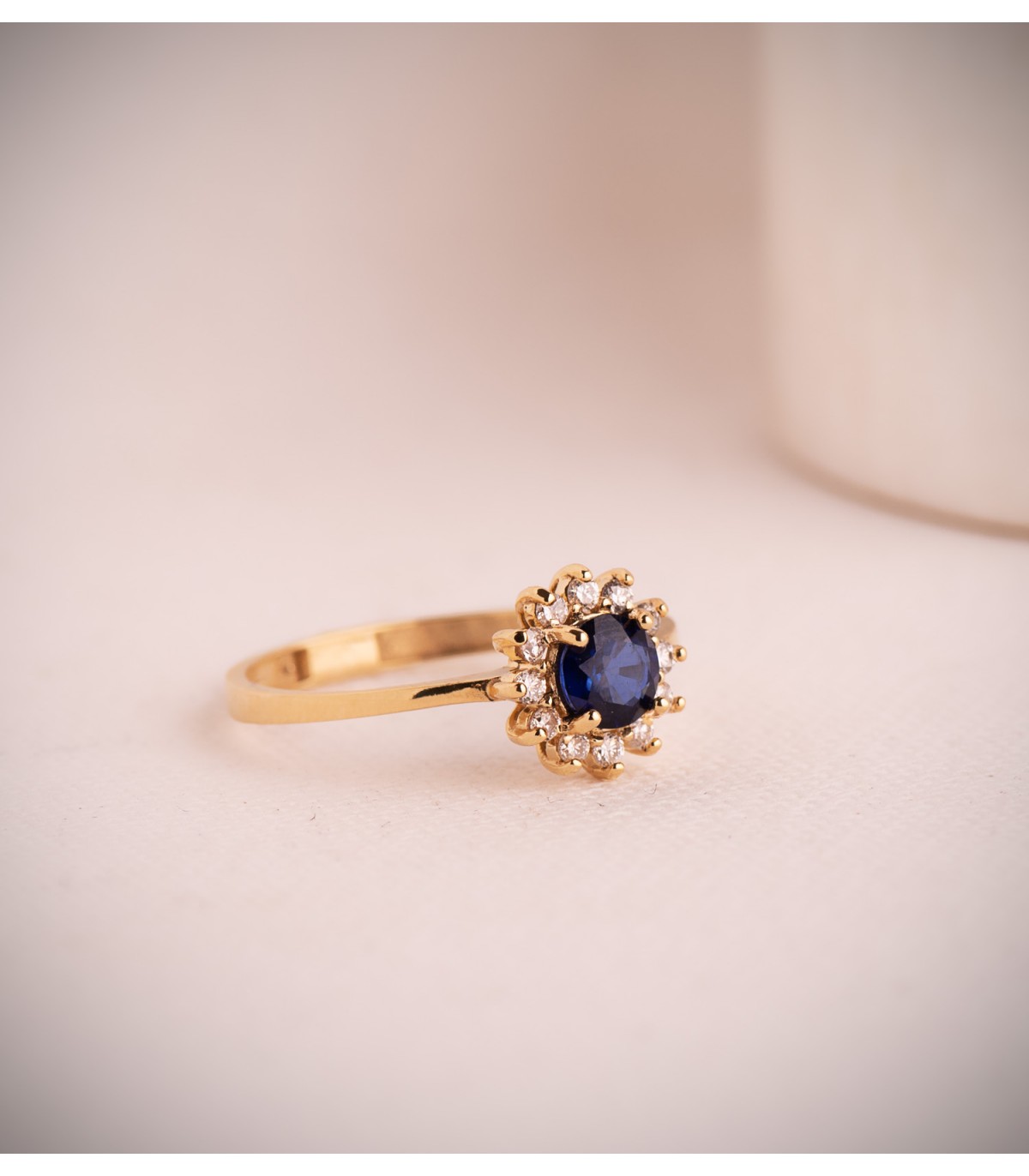 Saphir Ring mit Diamanten 750 Gelbgold P30180-2OAZA