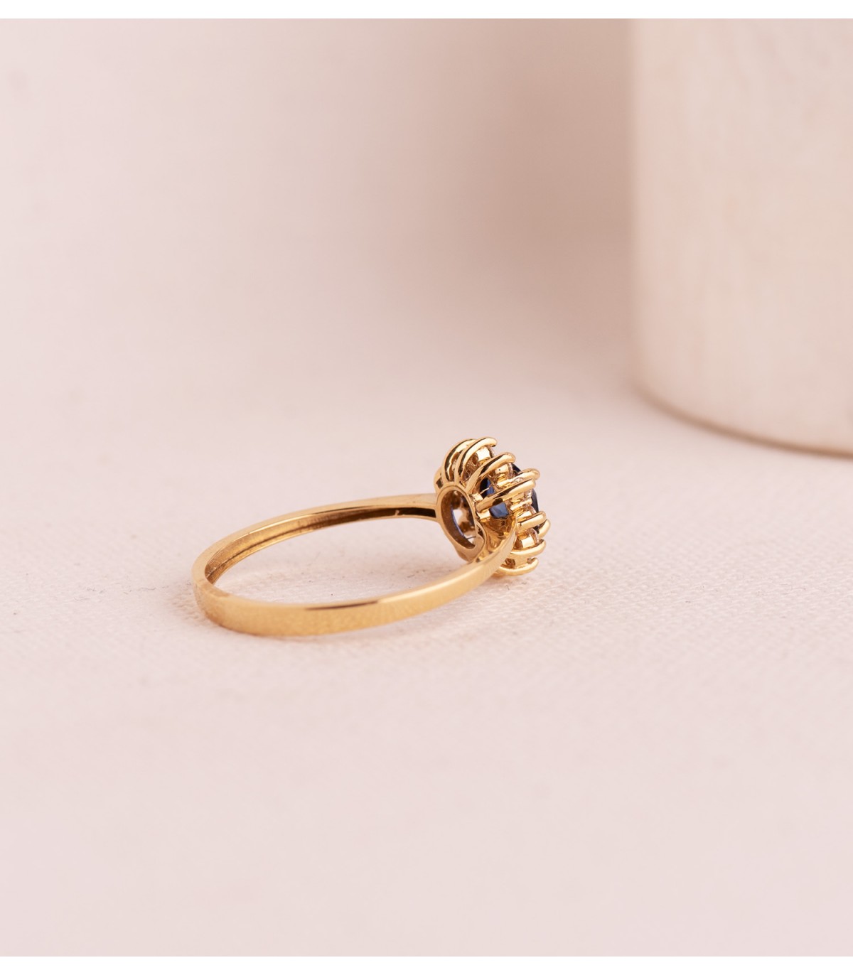 Bague Idril or jaune 18K Diamants et Saphir