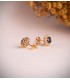 Boucles d'oreilles avec saphir bleu et diamants en or jaune 750, idéales comme cadeau femme, Noël et mariage.