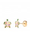 Orecchini bambina Tartaruga oro 750 e smalto