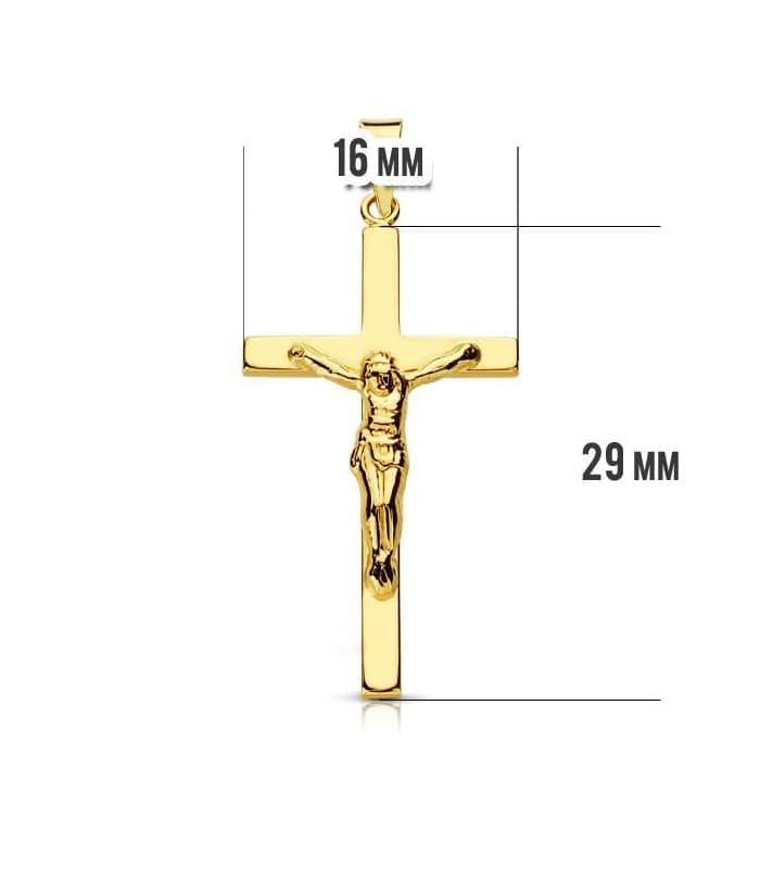 Cruz Cristo palo rectangular