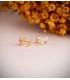 Boucles d'oreilles en or pour filles - Motif papillon émaillées couleurs 7 mm - fermoir à vis