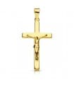 Croix Christ bâton rectangulaire 18K 25mm
