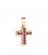 Anhänger Kreuz Gelbgold 18K & Zirkoniasteinen 22468-RO