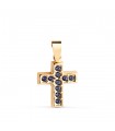 Anhänger Kreuz Gelbgold 18K & Zirkoniasteinen 22468-AZ