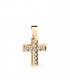 Damen Kreuz Gelbgold 18K & Zirkoniasteinen, Anhänger ca. 13,5 mm, 22468-OA