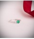 Bague émeraude et diamants Aura - Or blanc 750, cadeau idéal pour femme : Noël, fiançailles.