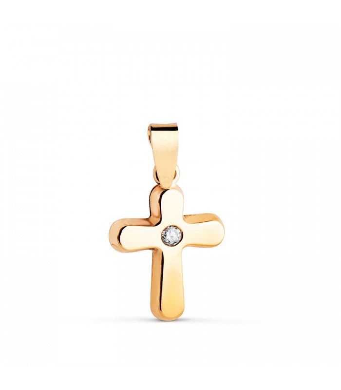 Anhänger Kreuz Gelbgold 18K & Zirkoniasteinen 22466