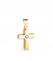 Anhänger Kreuz Gelbgold 18K & Zirkoniasteinen 22466