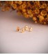 Puces d'oreilles Goutte d'eau Or jaune 750 avec Oxyde de Zirconium. Boucles pour femmes.