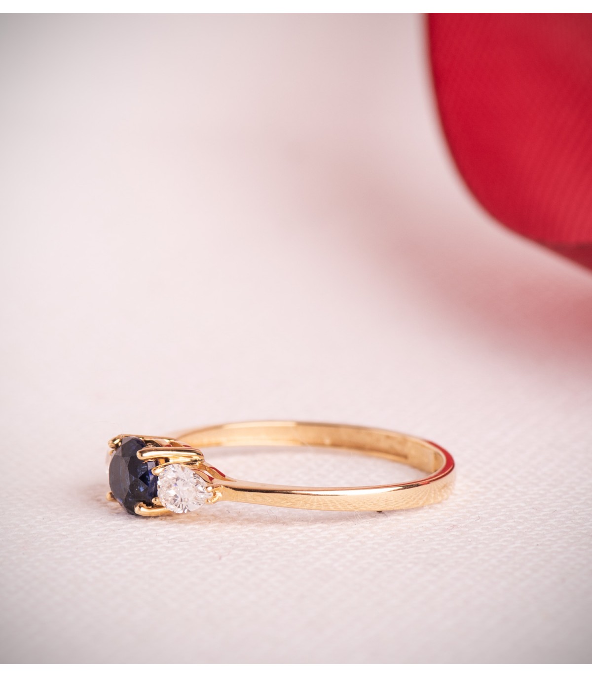 Saphir Ring mit Diamanten 750 Gelbgold P30188-2OAZA | Aura