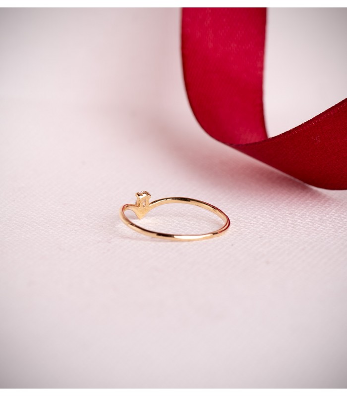 Bague avec diamant Picco Or jaune 18 carats taille Marquise, bague pour femme style raffiné au fil.