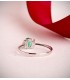 Bague avec émeraude et diamants en or blanc 750, cadeau idéal pour femme : Noël, fiançailles.