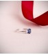 Bague avec saphir et diamants en or blanc 750, cadeau idéal pour femme : Noël, fiançailles.