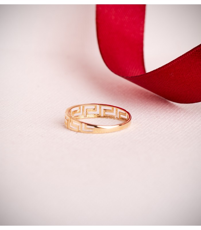 Bandringe mit Struktur, Breite 4 mm, Glanzdesign – Goldring 18K
