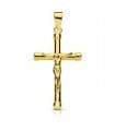 Croix Christ bâton rond 18 carats 25mm