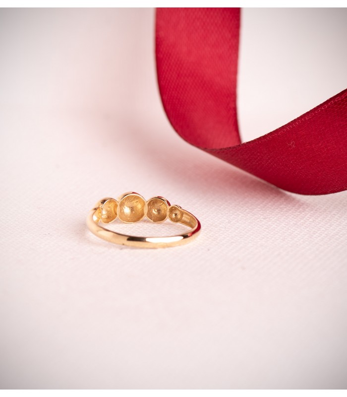 Anillo oro 18 Kilates Bubble 5,5 mm - Anillos para mujer de bandas, anillos gruesos y grandes.