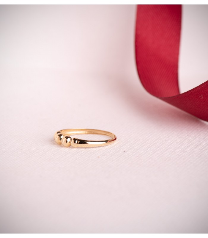Anillo oro 18 Kilates Bubble 4 mm - Anillos para mujer de bandas, anillos gruesos y grandes.