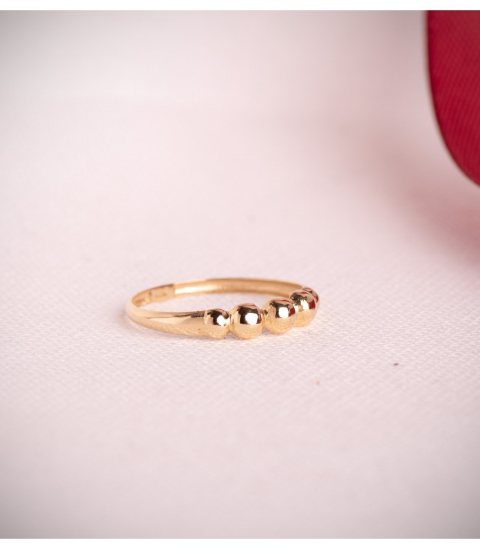 Anillo oro 18 Kilates Bubble 4 mm - Anillos para mujer de bandas, anillos gruesos y grandes.