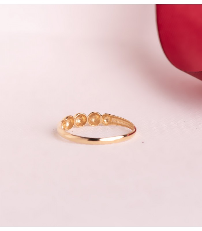 Anillo oro 18 Kilates Bubble 4 mm - Anillos para mujer de bandas, anillos gruesos y grandes.