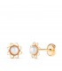 Boucles d'oreilles avec perles pour fille, or 18 carats Nelia, forme soleil ajourée et fermoir à vis.