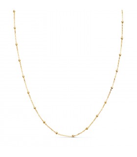Cadena con Bolitas Forzada Oro 18 Kilates 40 cm | gargantilla cadenita de oro para mujer