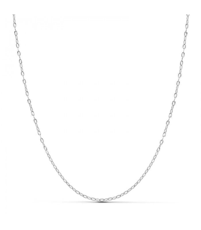 Collana a catena diamantata Oro bianco 18kt 1,5 mm 40 cm, per donna o bambina.