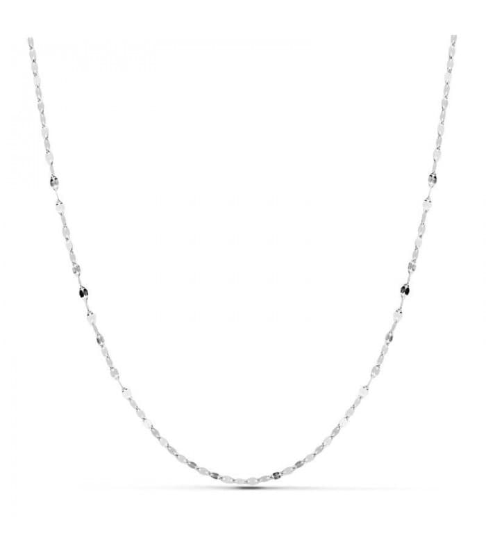Catena oro bianco specchietto 1.8 mm 18 Kt 40 cm | Collane e catenine per donna o bambini e battesimo.
