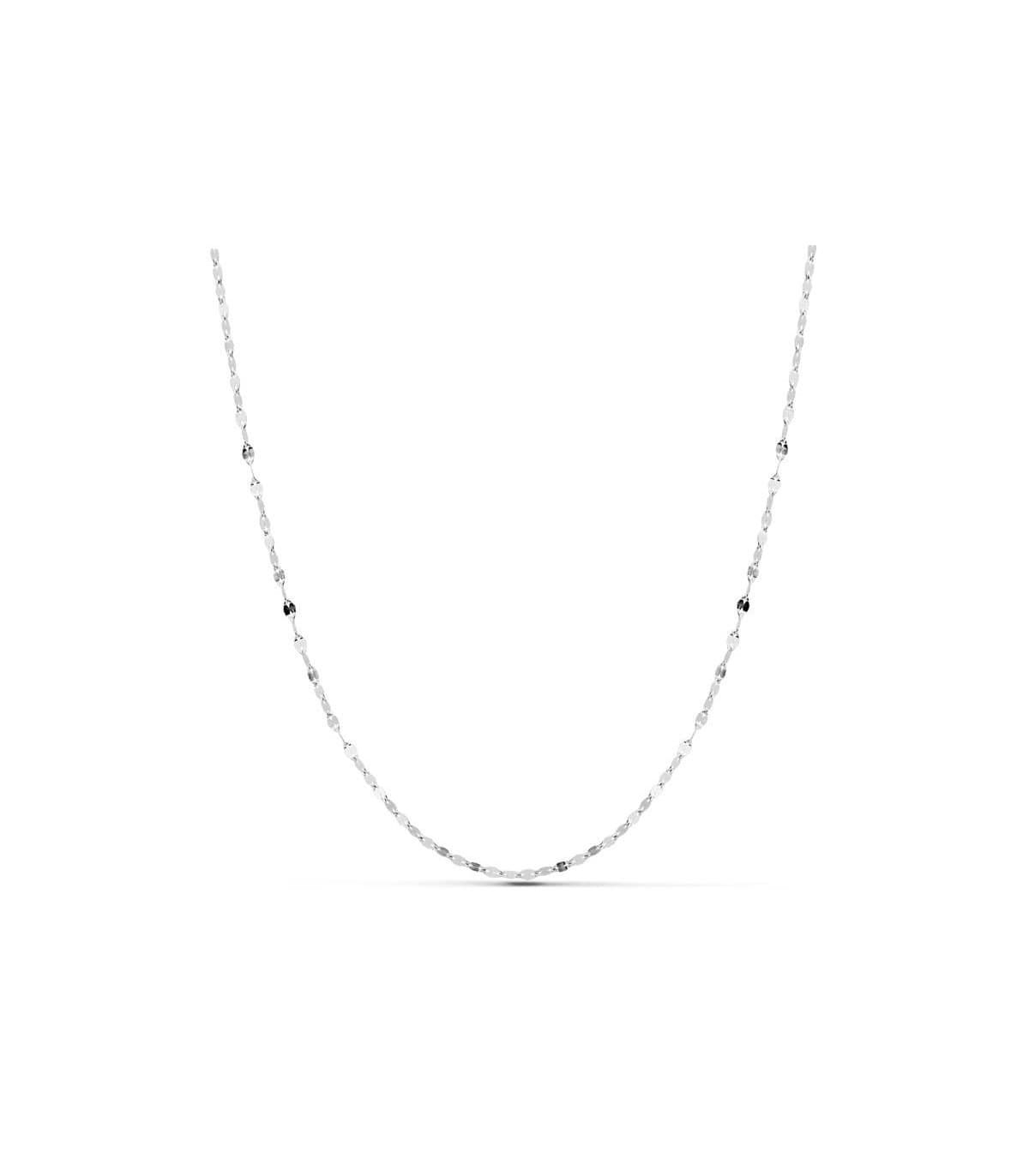 Catena oro bianco specchietto 1.8 mm 18 Kt 40 cm | Collane e catenine per donna o bambini e battesimo.