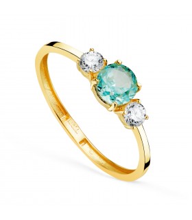 Anillo con Aguamarina Oro 18K Ottawa | Anillos de mujer con piedras semipreciosas.