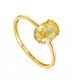 Anello da donna con pietra colore giallo | Anelli oro 18kt online