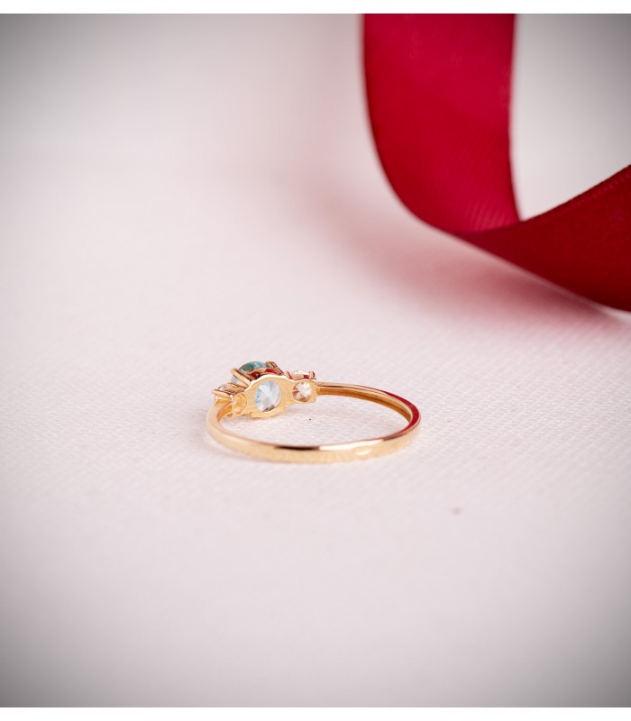 Anillo con Aguamarina Oro 18K Ottawa | Anillos de mujer con piedras semipreciosas.